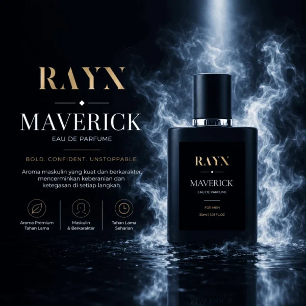 RAYN MAVERICK Eau De Parfum 30ml Parfum Pria Aroma Woody Spicy Maskulin Tahan Lama Wangi Premium Elegan Origina